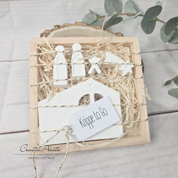 Weihnachtskrippe - Krippe to go - Mini in der Holzbox